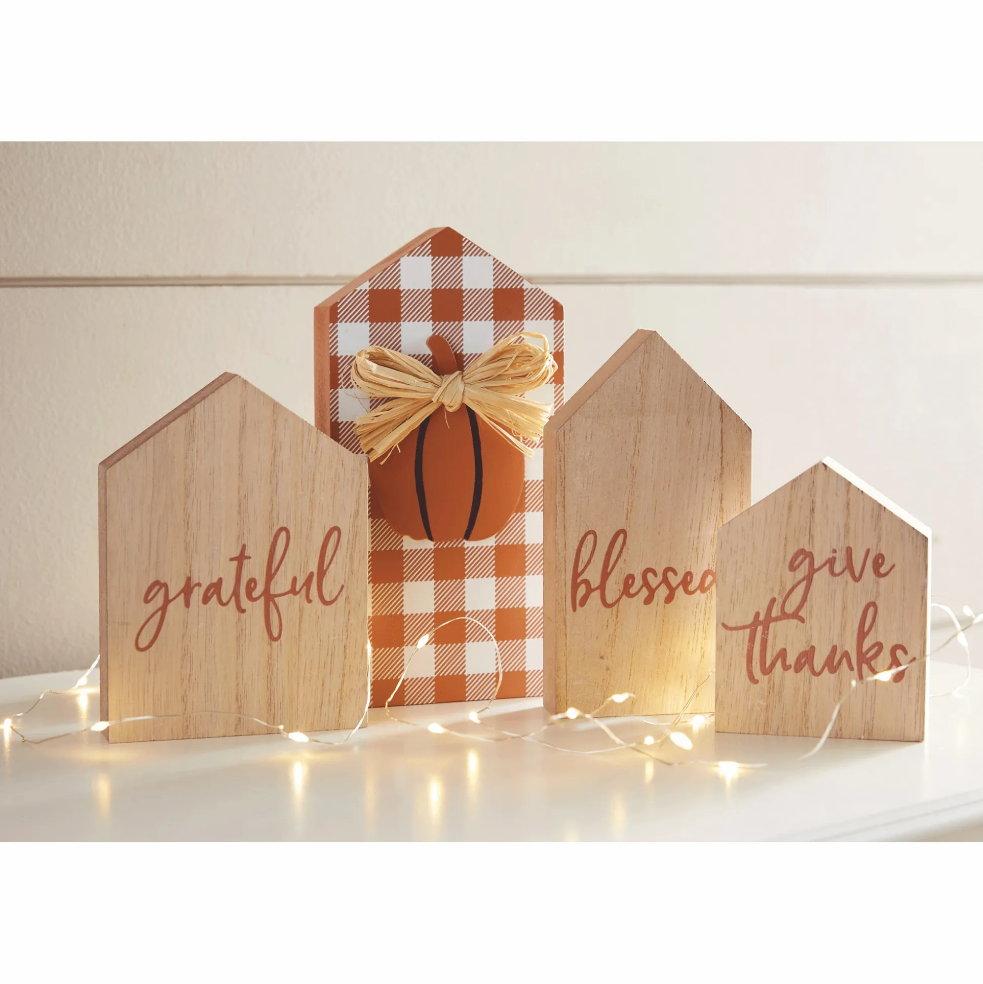 4-Piece Fall House Tabletop Décor