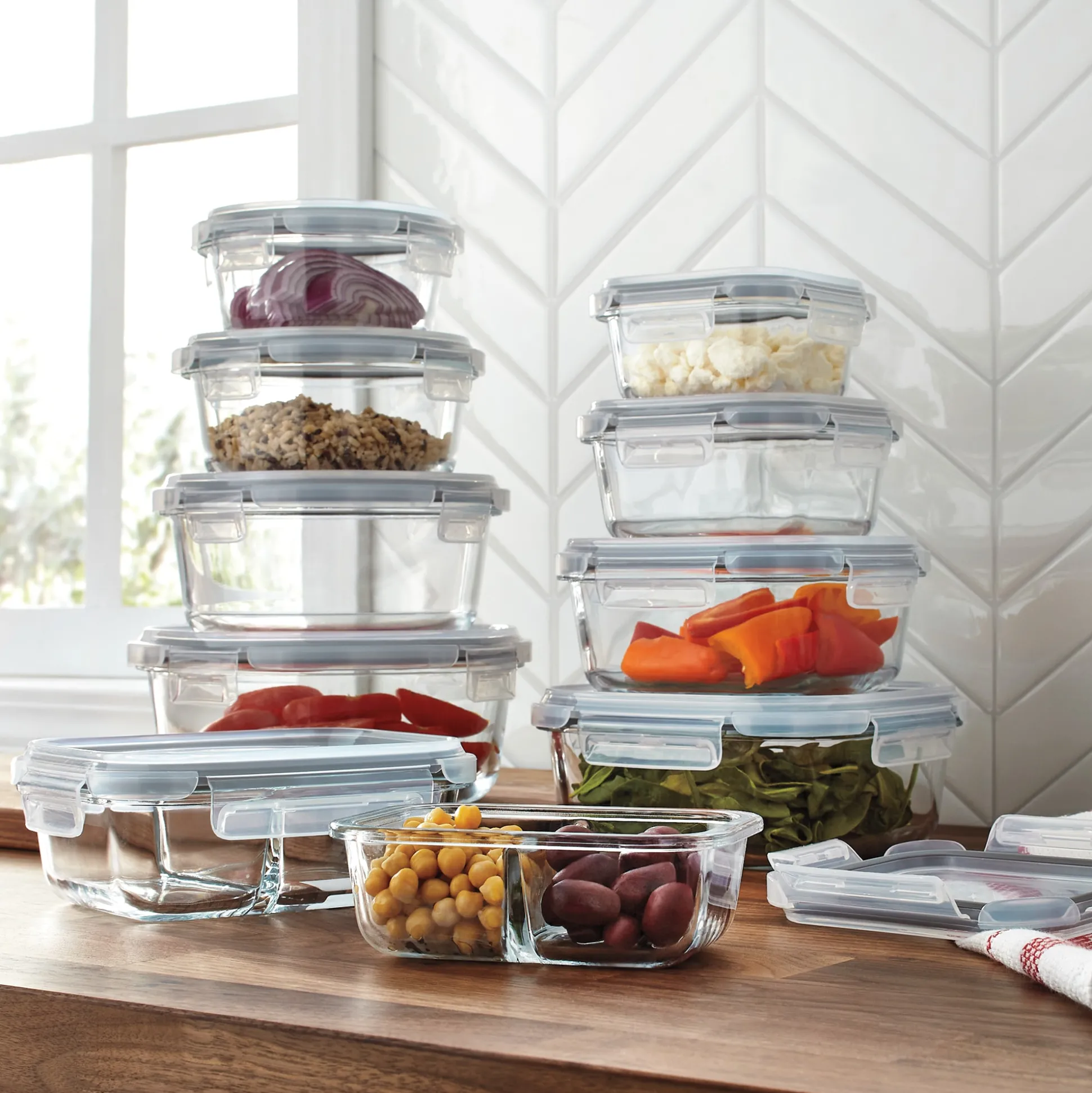 20-Piece Glass Food Storage Container Set