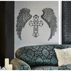 2-Piece Jeweled Angel Wings Wall Décor Set