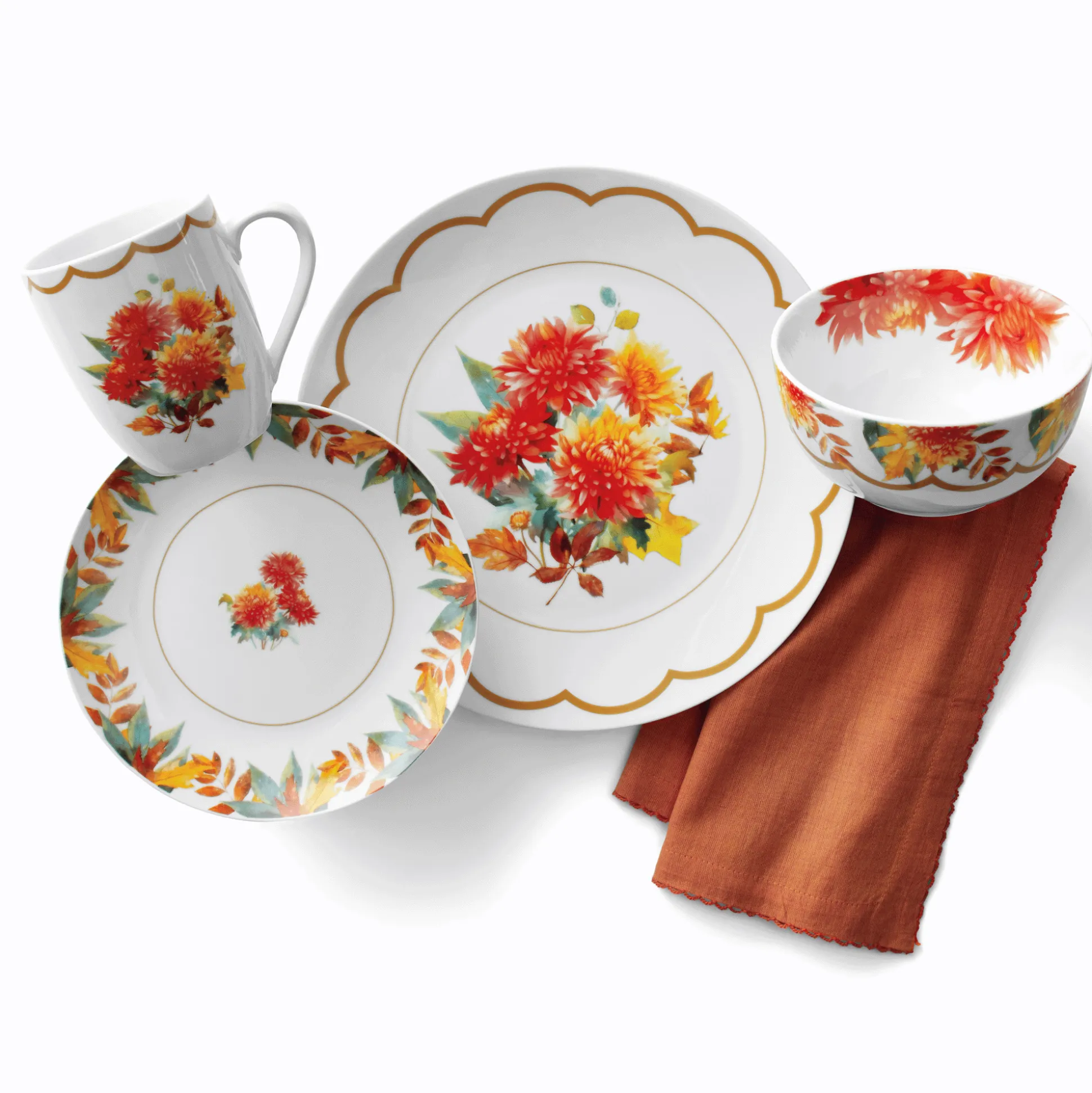 16-Piece Mum Dinnerware Set