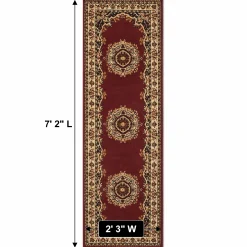4-Piece Plush Floral Kirman Rug Set with Runner and Mats