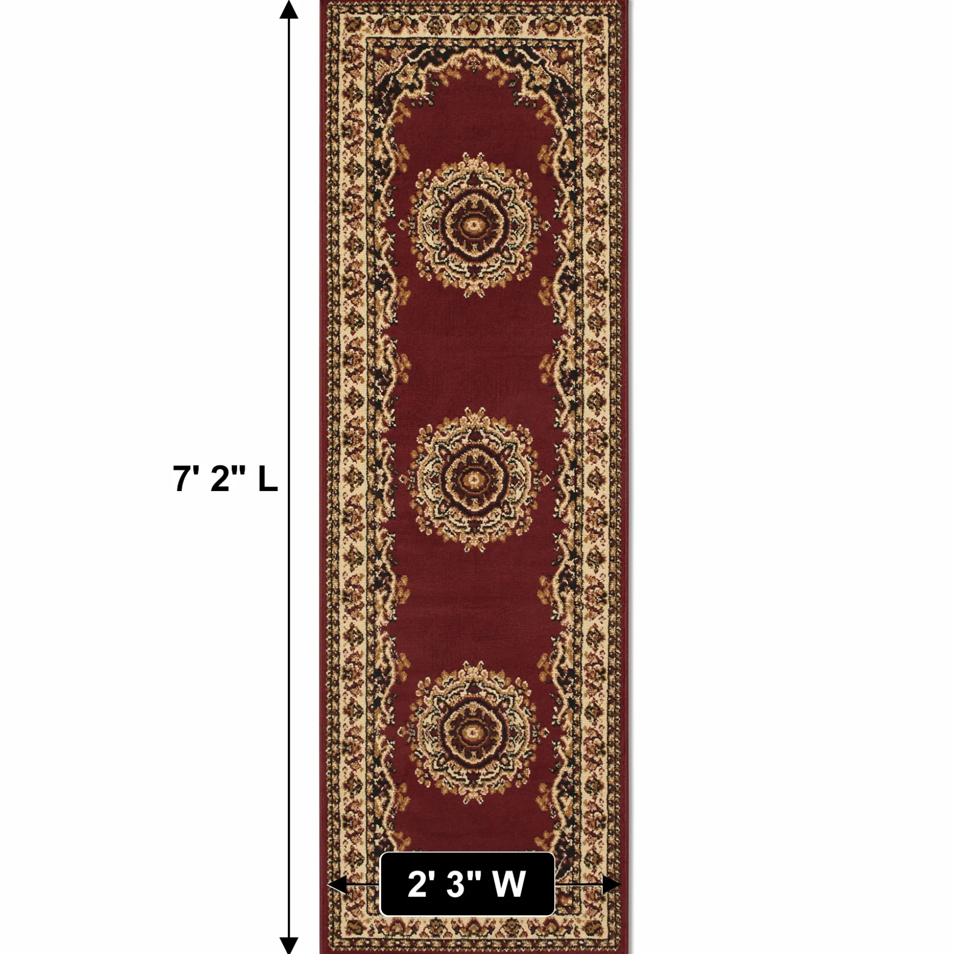 4-Piece Plush Floral Kirman Rug Set with Runner and Mats