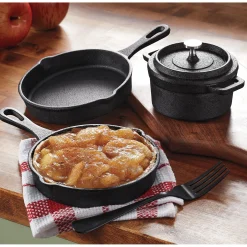 4-Piece Pre-Seasoned Cast Iron Mini Cookware Set