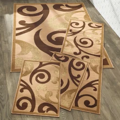 4-Piece Swirl Rug Set