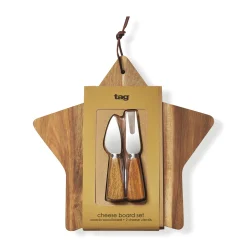 3-Piece Wooden Star-Shaped Cheese Board Set