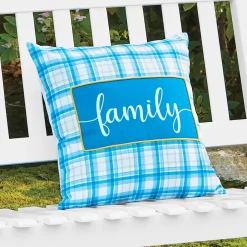 Plaid Family Pillow