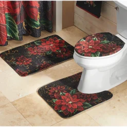 Poinsettia 3-Piece Bath Décor Set