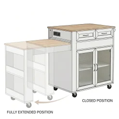 Powered Expandable Kitchen Island