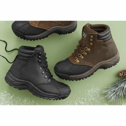 Propet MenÃs Blizzard Waterproof Mid-Lace Genuine Leather Boot