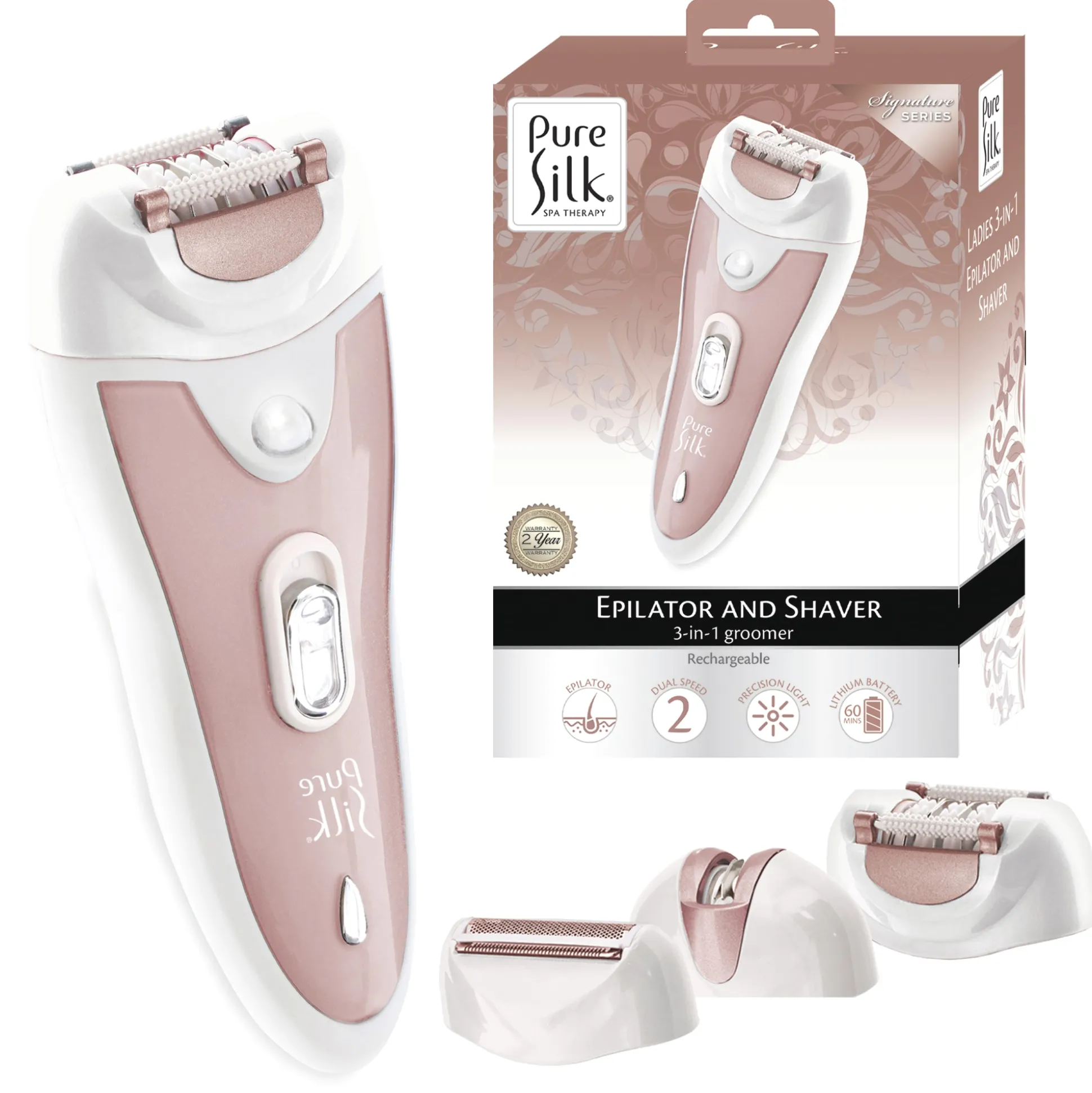 Pure Silk Ladies 3-in-1 Epilator & Shaver