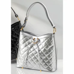 Quilted Diamond-Stitch Tote