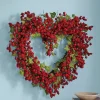 Raspberry and Ivy Heart Wreath