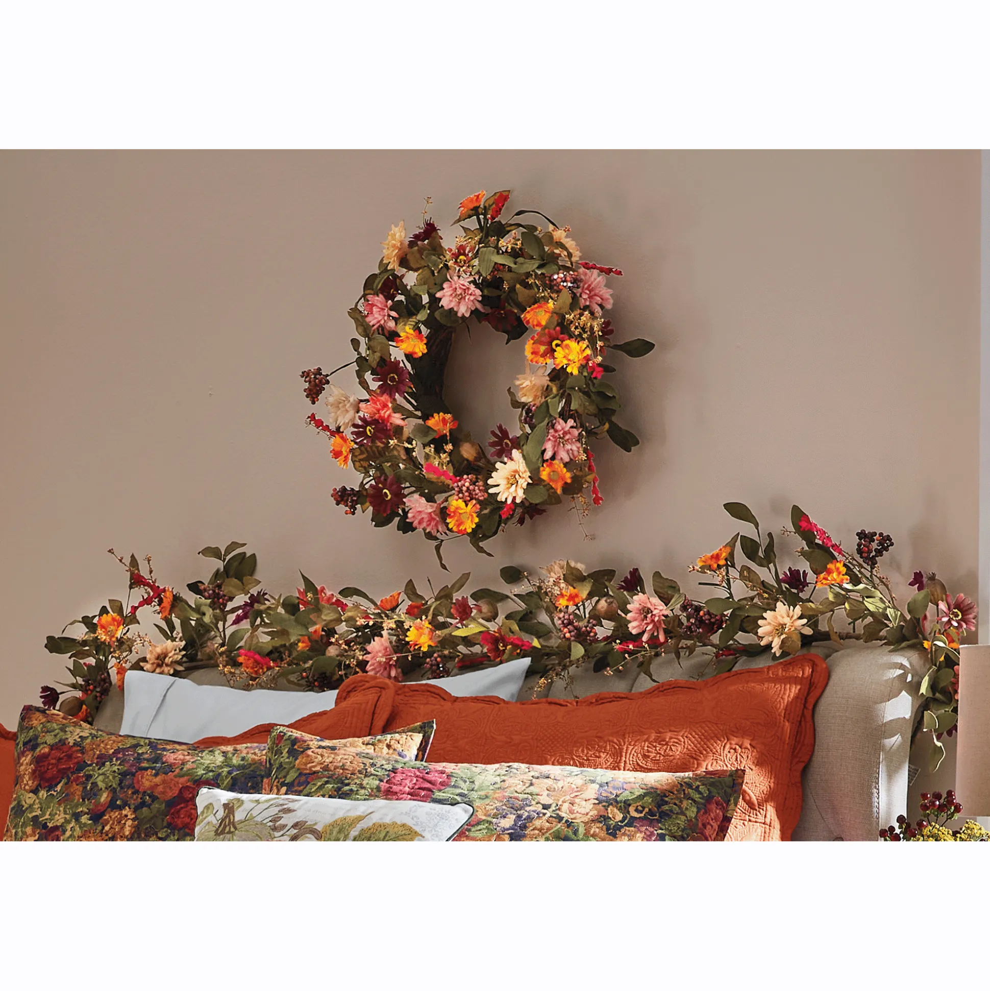 Red And Pink Daisy Fall Floral Garland