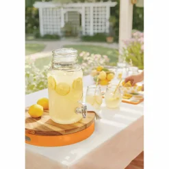 Retro Beverage Dispenser with Set of 4 Glasses
