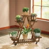 Rolling Pinewood Plant Stand
