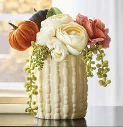 Romantic Fall Faux Floral Arrangement in Pot