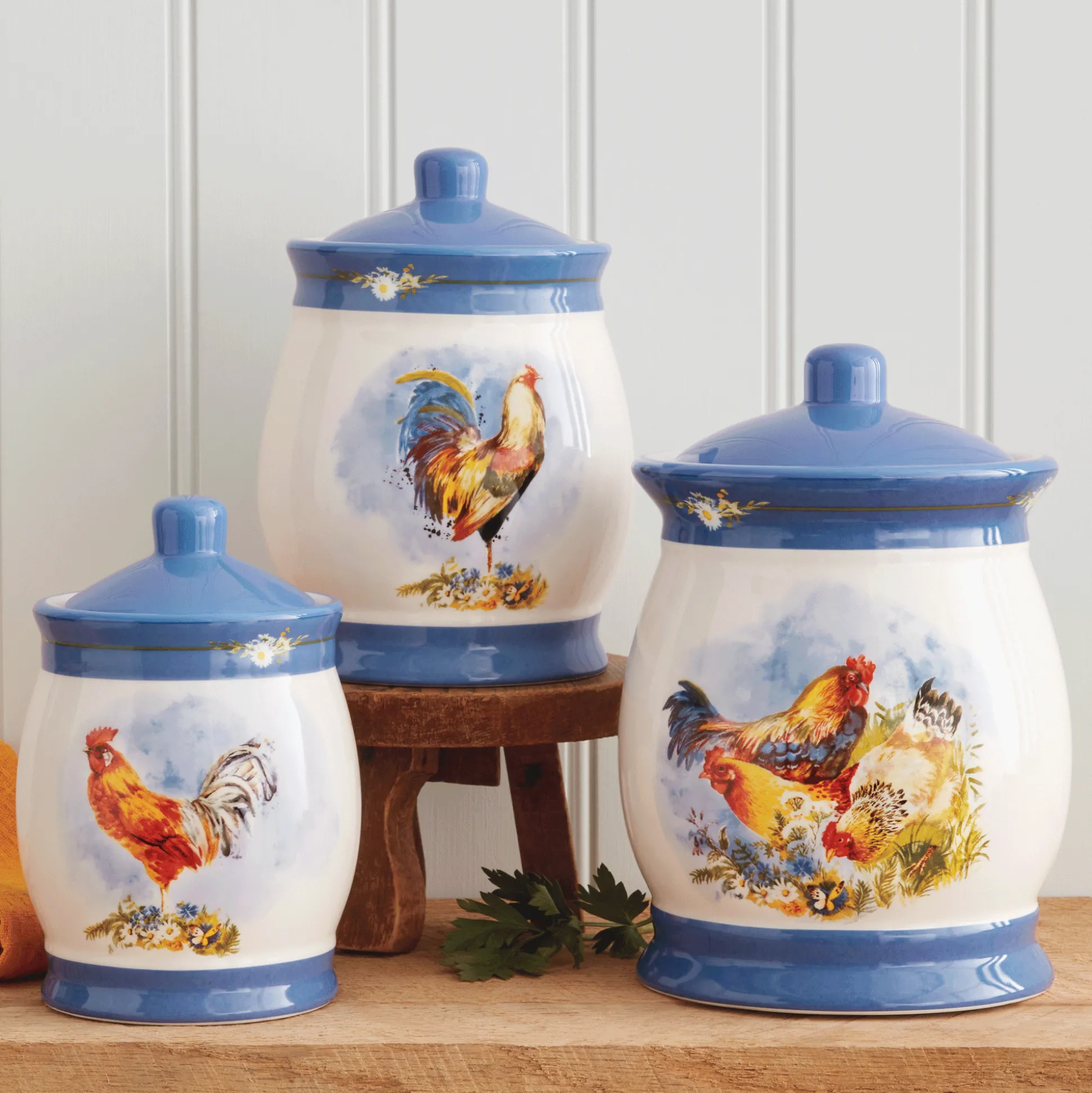 Rooster 3-Piece Canister Set