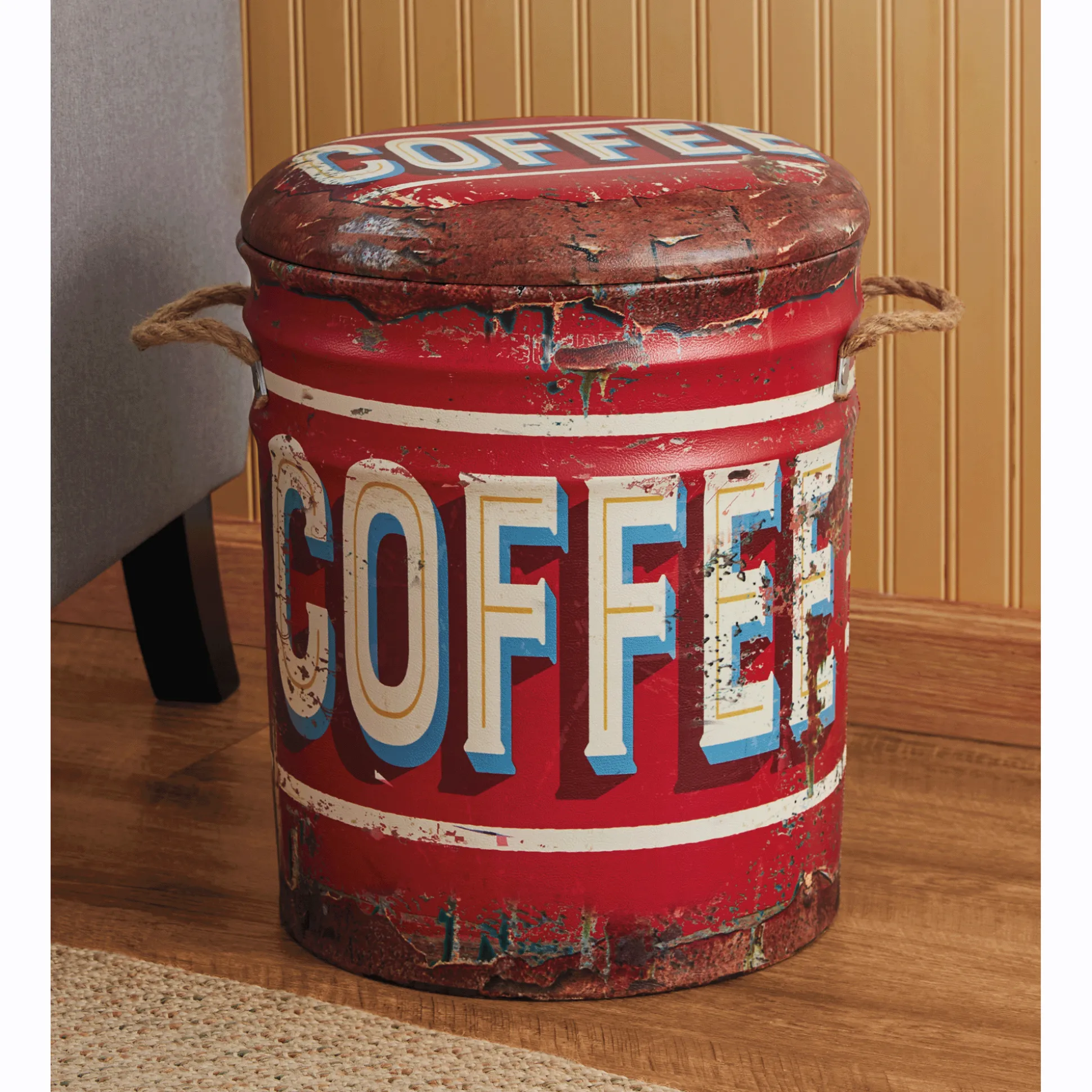 Rustic Coffee Storage Stool