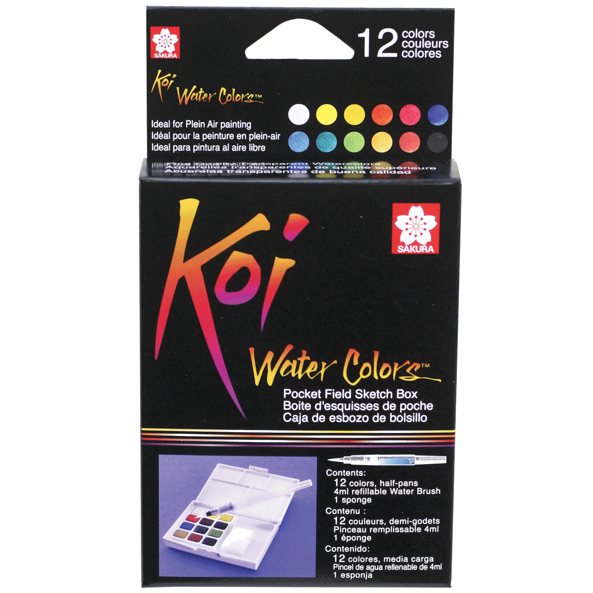 Sakura Koi Watercolor Pocket 12-Color Field Sketch Box Set