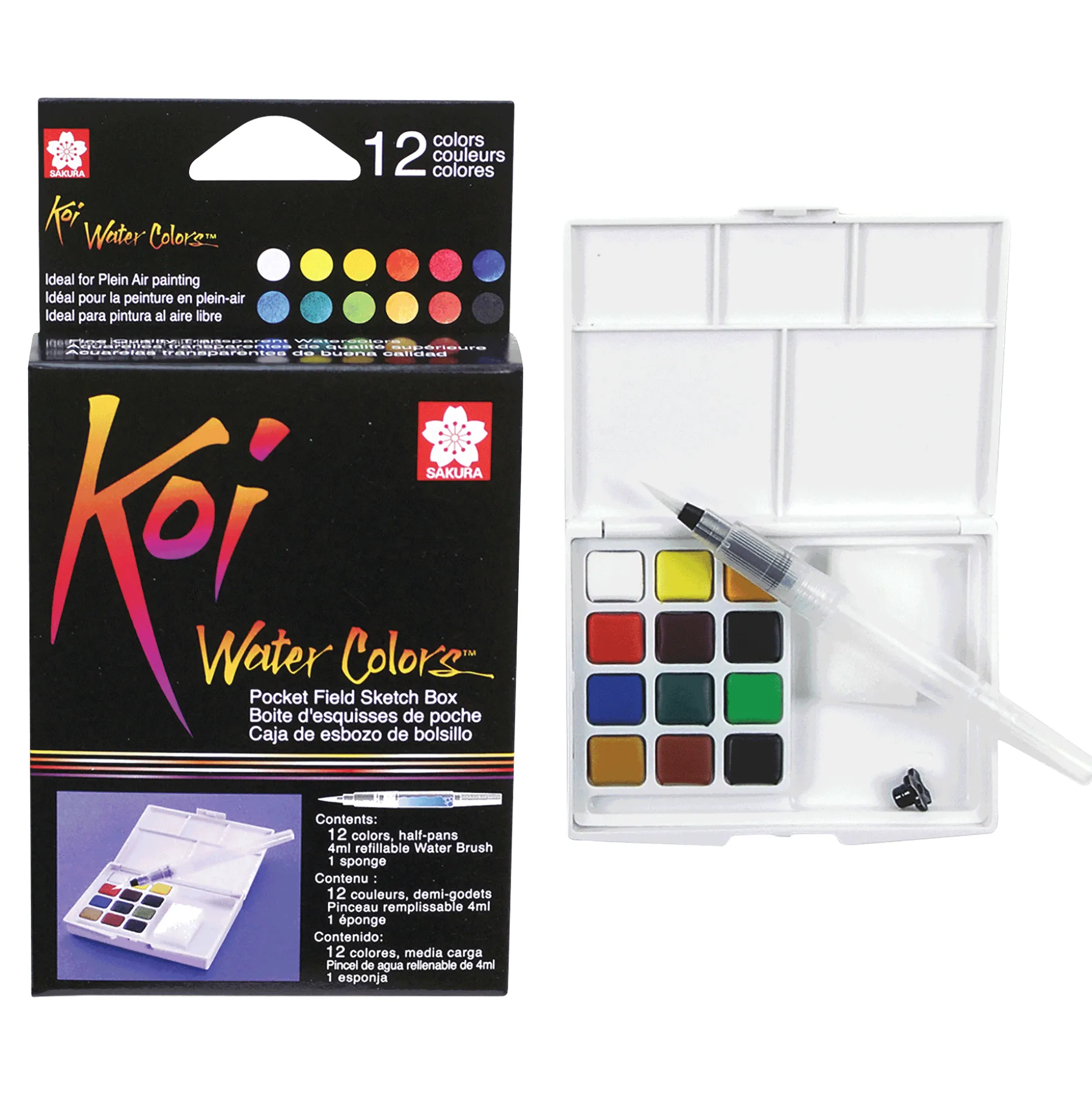 Sakura Koi Watercolor Pocket 12-Color Field Sketch Box Set