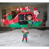 Santa and Elves in Helicopter Inflatable