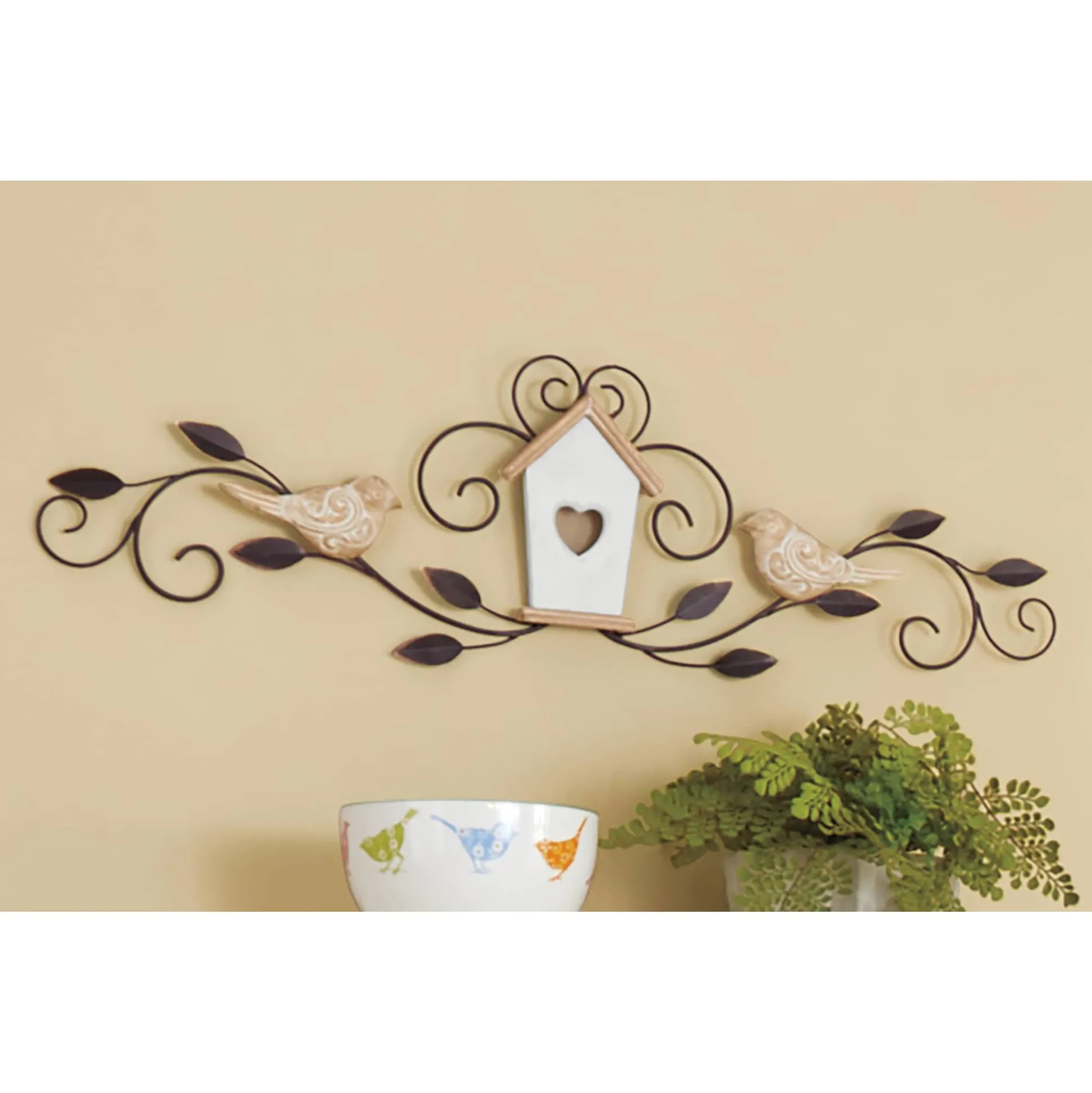 Scrolling Birdhouse Wall Art