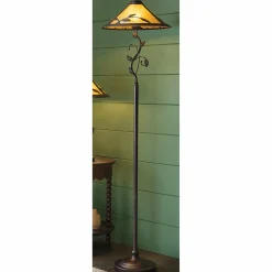Scroll Leaf Mica Floor Lamp