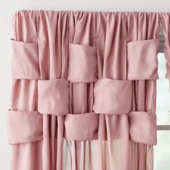 Semi-Sheer Basket-Weave Top Window Panel