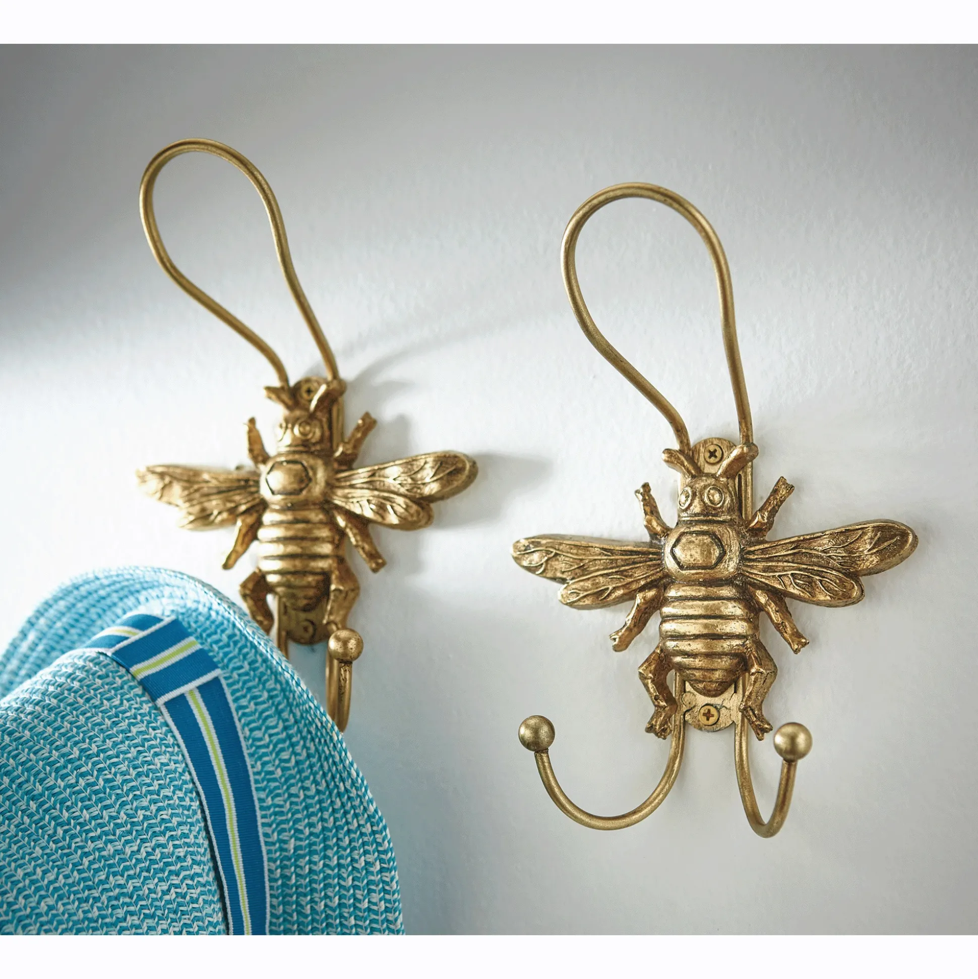 Set of 2 Bee Wall Hooks