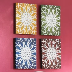 Set of 4 Bold Dahlia Wall Art