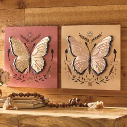 Set of 2 Butterfly Wall Plaques