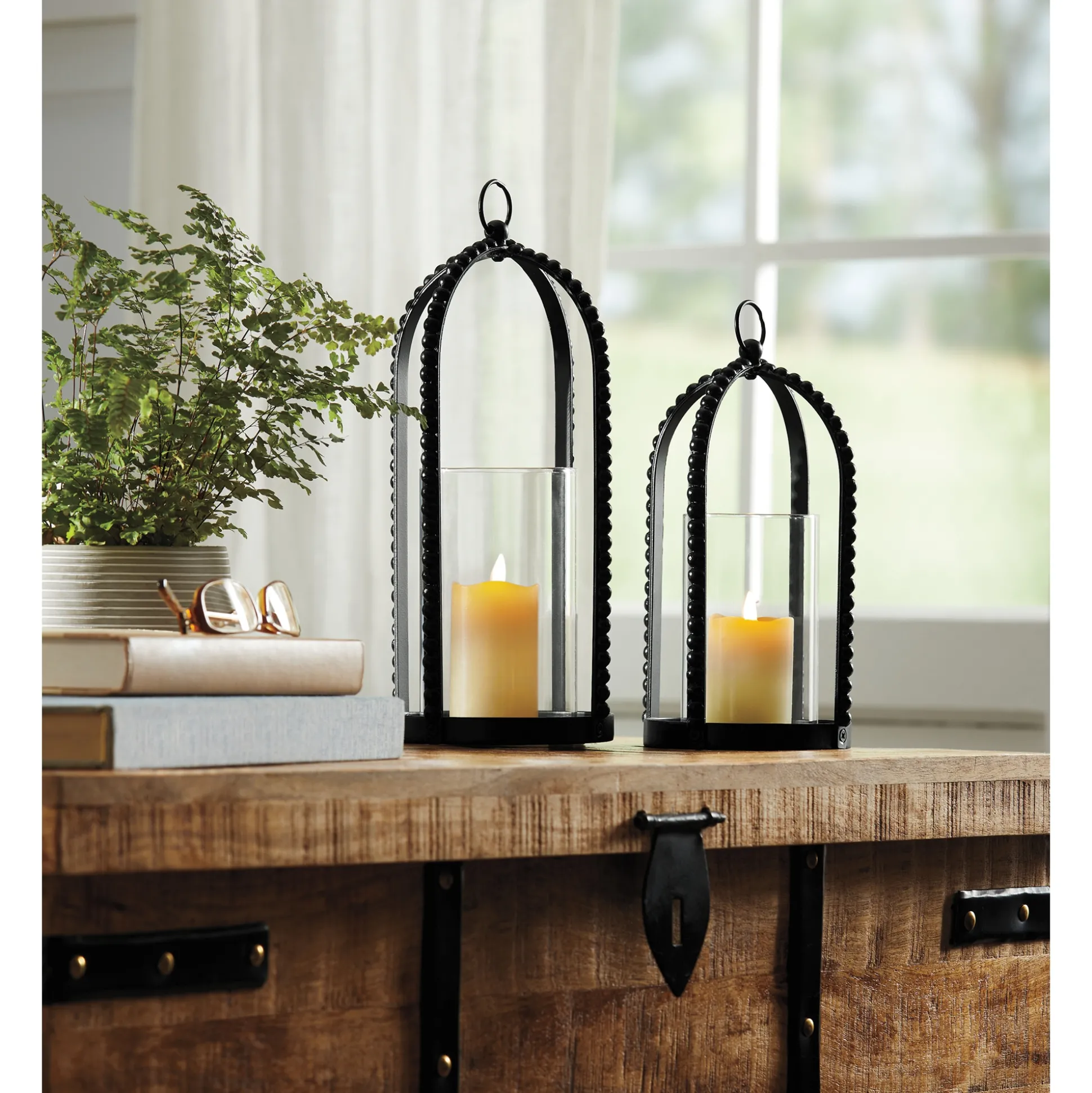 Set of 2 Cage Lanterns