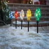 Set of 5 Christmas Light Bulb Stakes