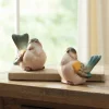Set of 2 Colorful Bird Figurines