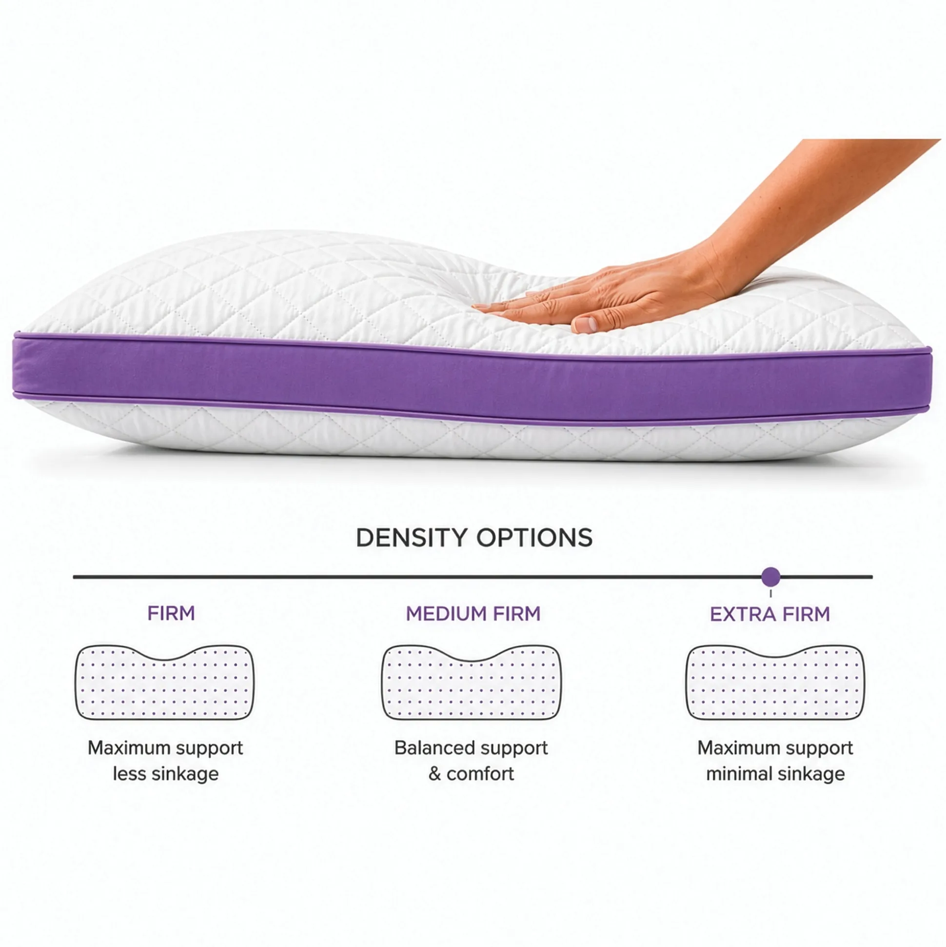 Set of 2 Density Pillows - Tailored Support for All Sleep Positions