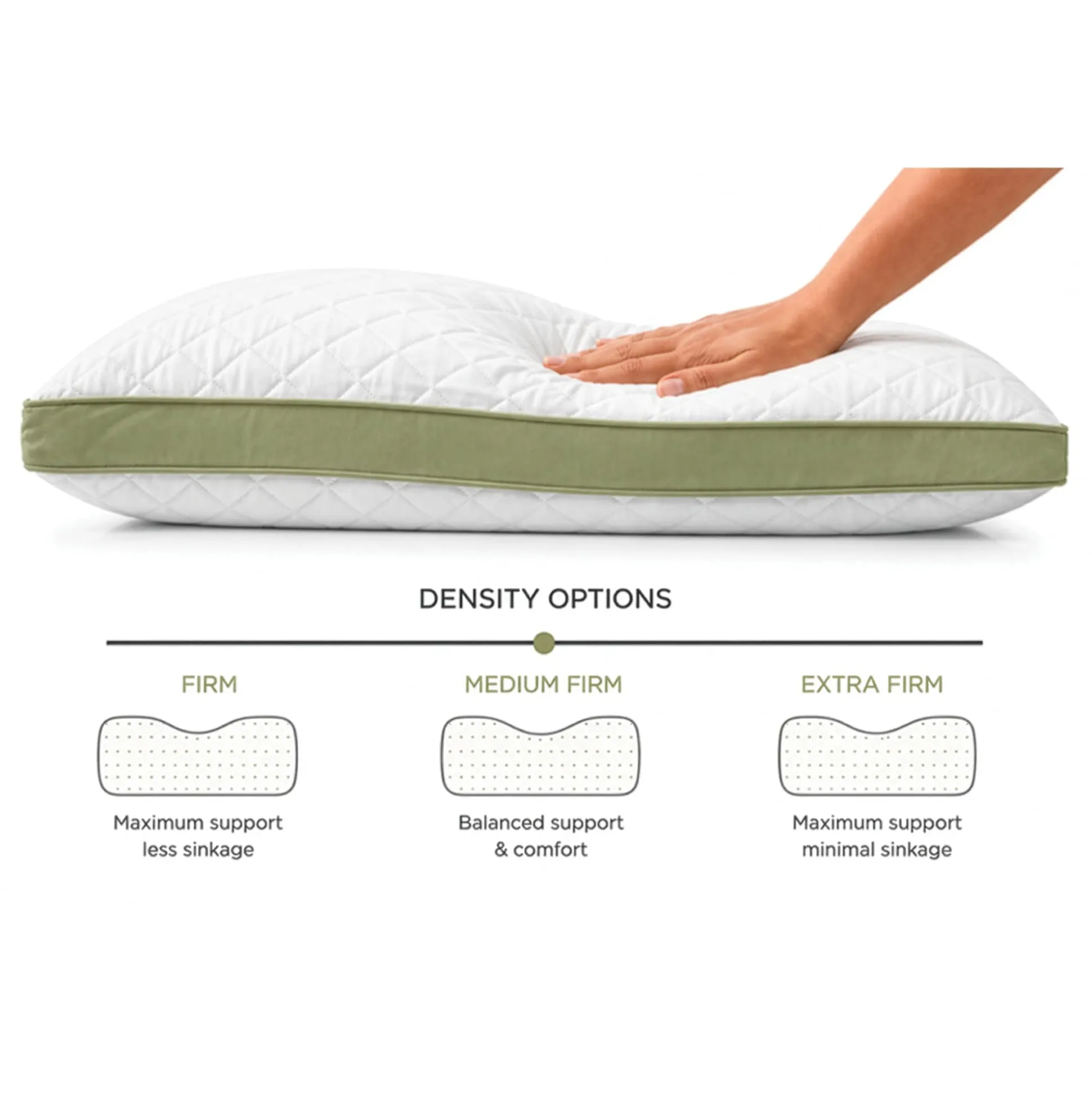 Set of 2 Density Pillows - Tailored Support for All Sleep Positions