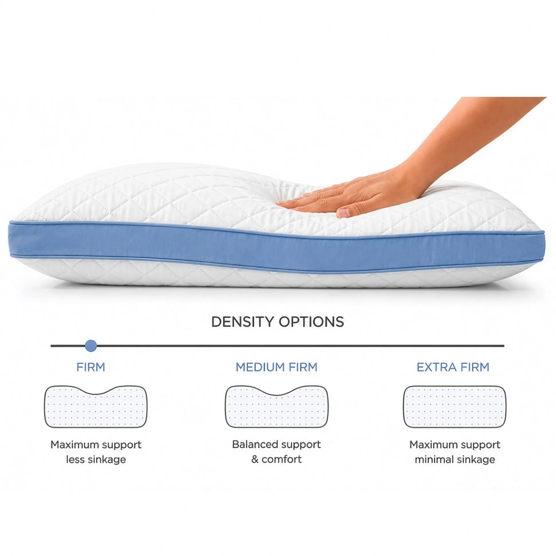 Set of 2 Density Pillows - Tailored Support for All Sleep Positions