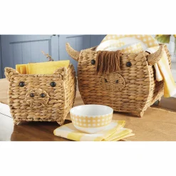 Set of 2 Figural Farm Animal Baskets