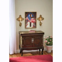 Set of 2 Golden Cross Taper Sconces