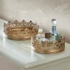 Set of 2 Golden Crown Trays