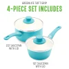 Set of 2 Greenlife Soft-Grip Ceramic Saucepans