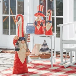 Set of 3 Large Lit Patriotic Gnomes