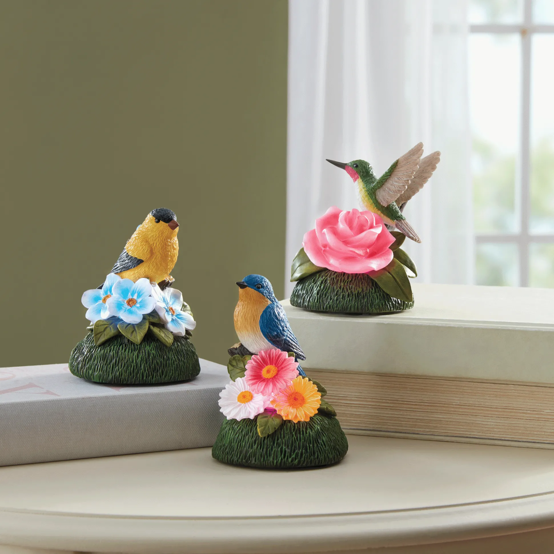 Set of 3 Lit Birds