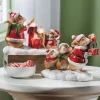 Set of 2 Lit Christmas Mice Figurines