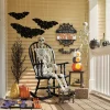 Set of 3 Lit Woven-Rattan Bats