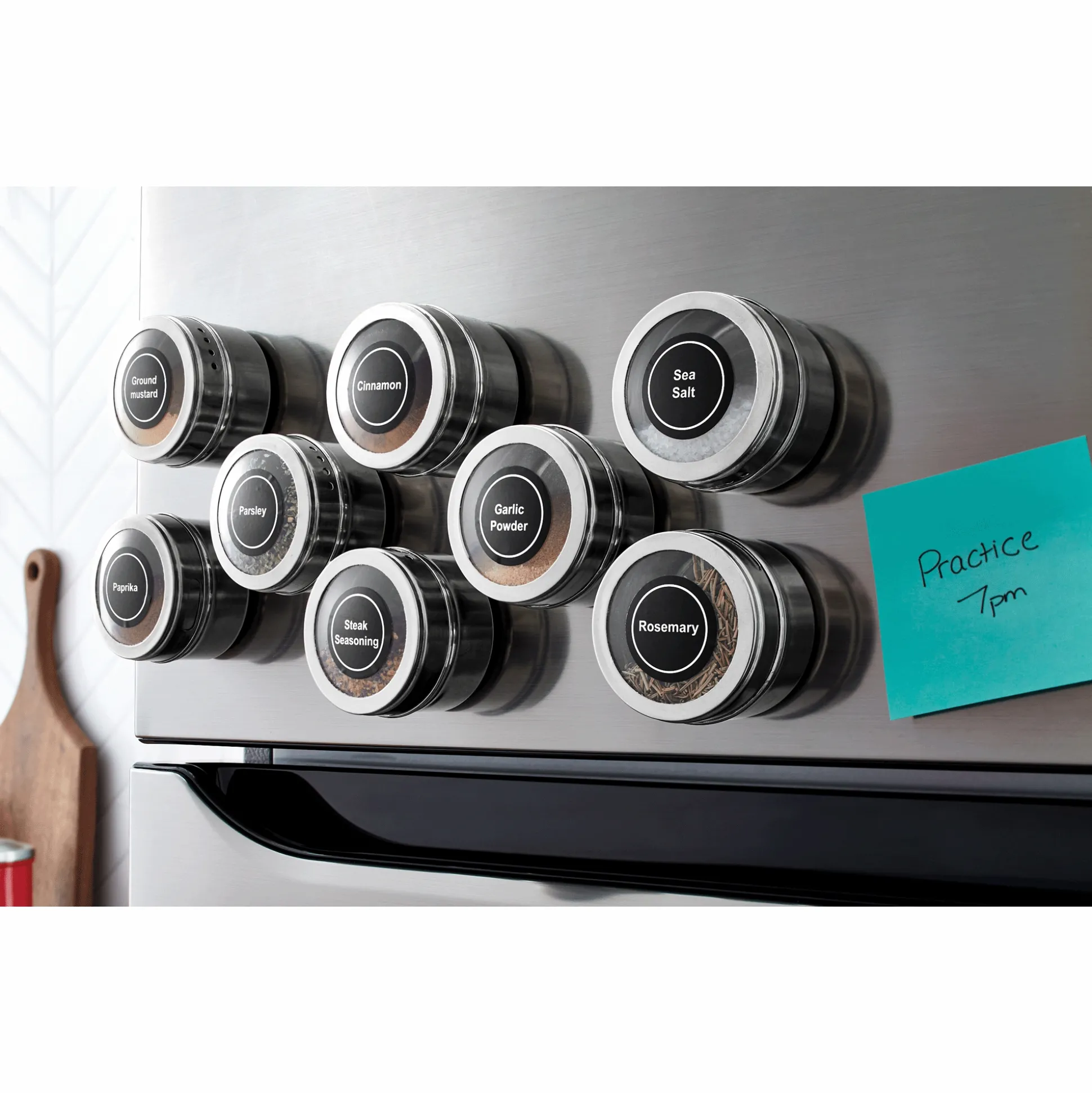 Set of 8 Magnetic Spice Containers