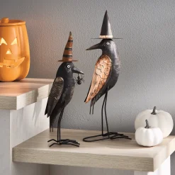 Set of 2 Metal Crows