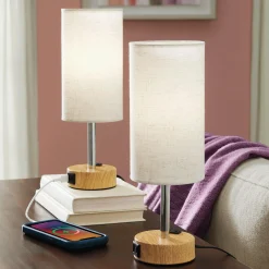 Set of 2 Multi-Charging Touch Lamps