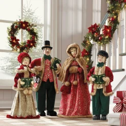 Set of 4 Musical Victorian Christmas Caroler Figures
