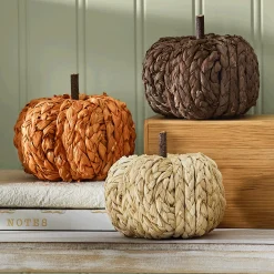 Set of 3 Rattan Pumpkins